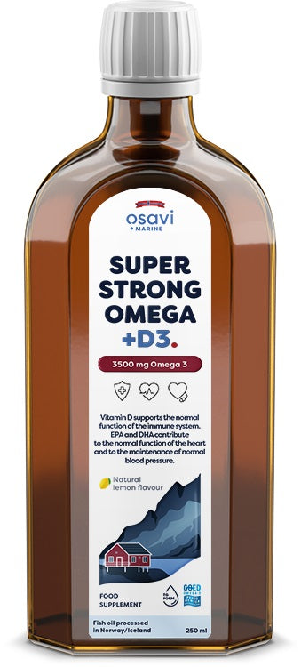 Super Strong Omega + D3, 3500mg Omega 3 (Lemon) - 250 ml - Osavi | Vaistine1.lt | WestPharmacy.eu