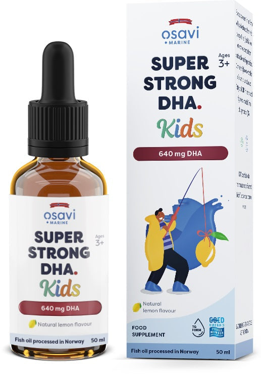 Super Strong DHA Kids, 640mg DHA (Lemon) - 50 ml - Osavi | WestPharmacy.nl - Fish Oil