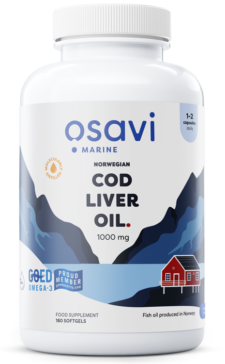 Norwegian Cod Liver Oil Softgels, 1000mg (Lemon) - 180 softgels - Osavi | WestPharmacy.nl - Fish Oil