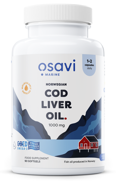 Norwegian Cod Liver Oil Softgels, 1000mg (Lemon) - 90 softgels - Osavi | WestPharmacy.nl - Fish Oil