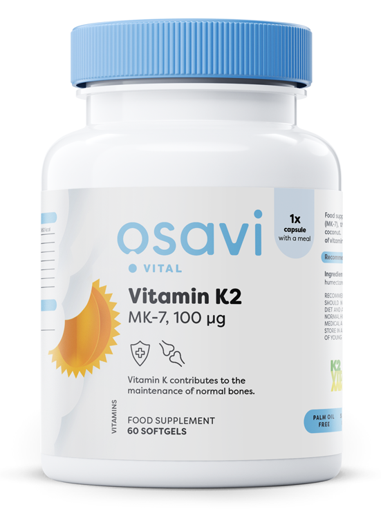 Vitamin K2 MK-7, 100mcg - 60 softgels - Osavi | WestPharmacy.nl - Vitamins