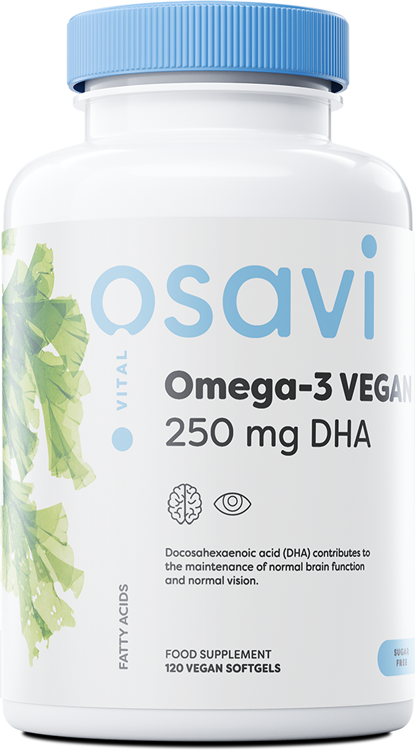 Omega-3 Vegan, 250mg DHA - 120 vegan softgels - Osavi | WestPharmacy.nl - Fatty acids