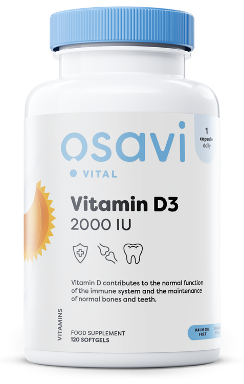 Vitamin D3, 2000IU - 120 softgels - Osavi | Vaistine1.lt | WestPharmacy.eu