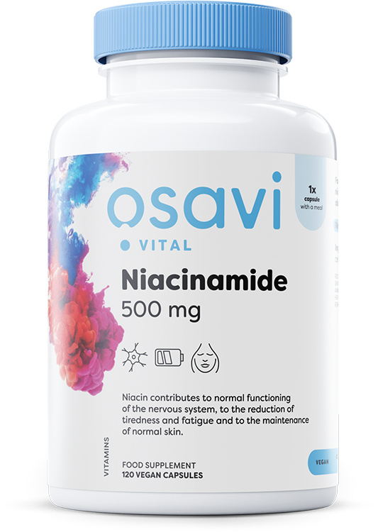 Niacinamide, 500mg - 120 vegan caps - Osavi | WestPharmacy.nl - Cardiovascular Health
