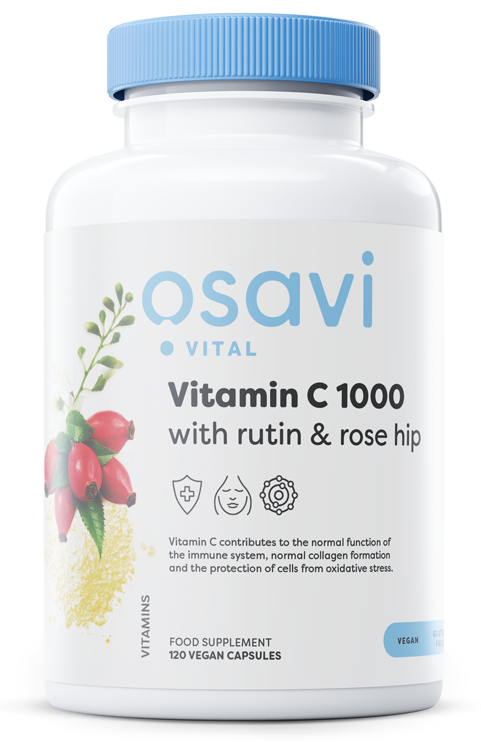 Vitamin C1000 with Rutin & Rose Hip - 120 vegan caps - Osavi | Vaistine1.lt | WestPharmacy.eu