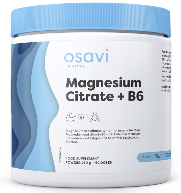 Magnesium Citrate + B6 Powder - 250g - Osavi | WestPharmacy.nl - Minerals