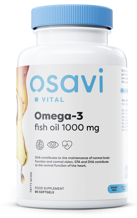 Omega-3 Fish Oil Molecularly Distilled, 1000mg - 60 softgels - Osavi | Vaistine1.lt | WestPharmacy.eu