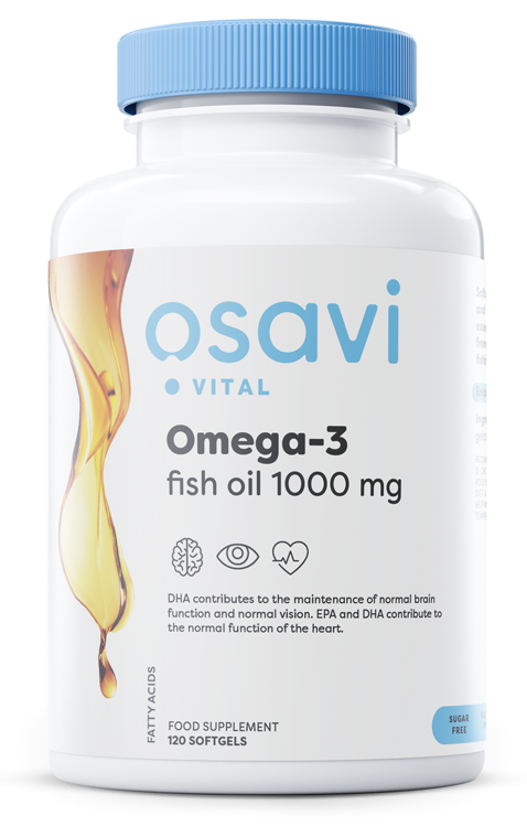 Omega-3 Fish Oil Molecularly Distilled, 1000mg - 120 softgels - Osavi | Vaistine1.lt | WestPharmacy.eu