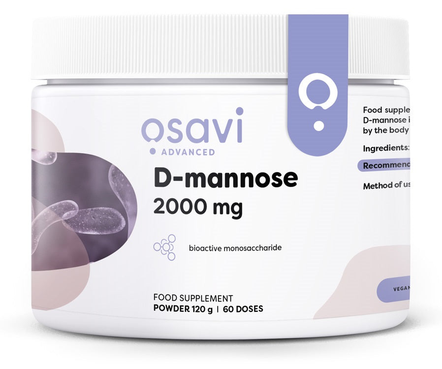 D-mannose Powder, 2000mg - 120g - Osavi | WestPharmacy.nl - Urinary Tract Health