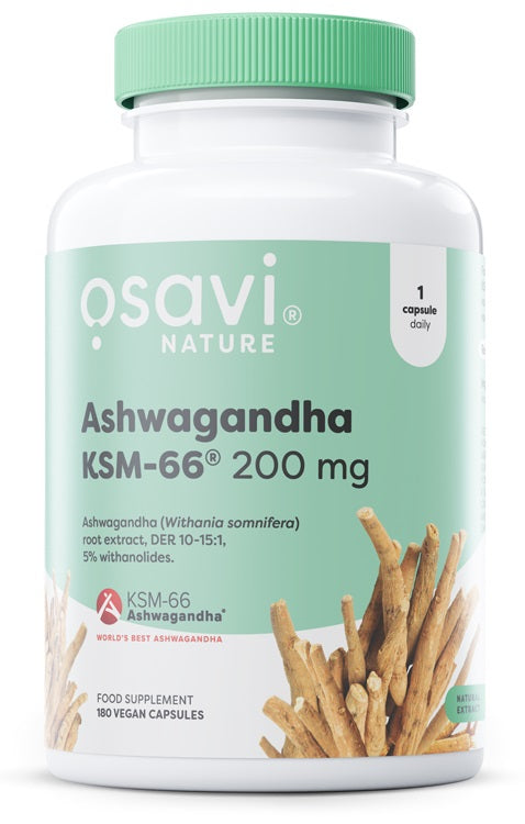 Ashwagandha KSM-66, 200mg - 180 vegan caps - Osavi | WestPharmacy.nl - Stress Support