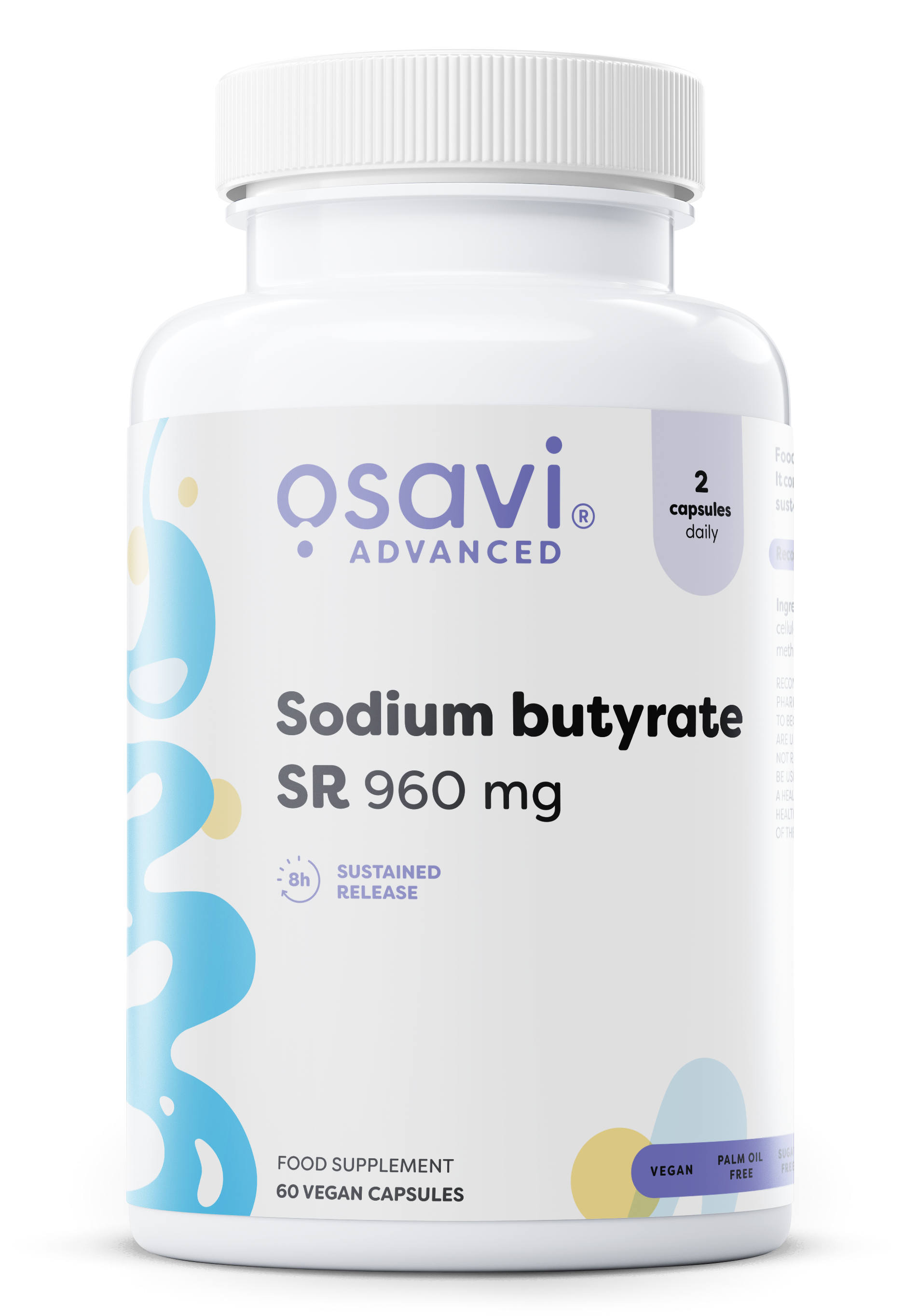 Sodium butyrate SR, 960mg - 60 vegan capsules - Osavi | Vaistine1.lt | WestPharmacy.eu