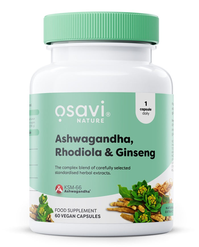 Ashwagandha + Rhodiola & Ginseng - 60 vegan capsules - Osavi | WestPharmacy.nl - Stress Support
