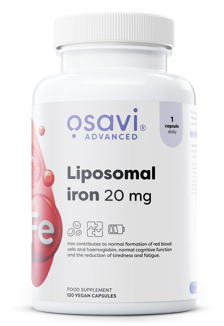 Liposomal Iron, 20mg - 120 vegan caps - Osavi | Vaistine1.lt | WestPharmacy.eu