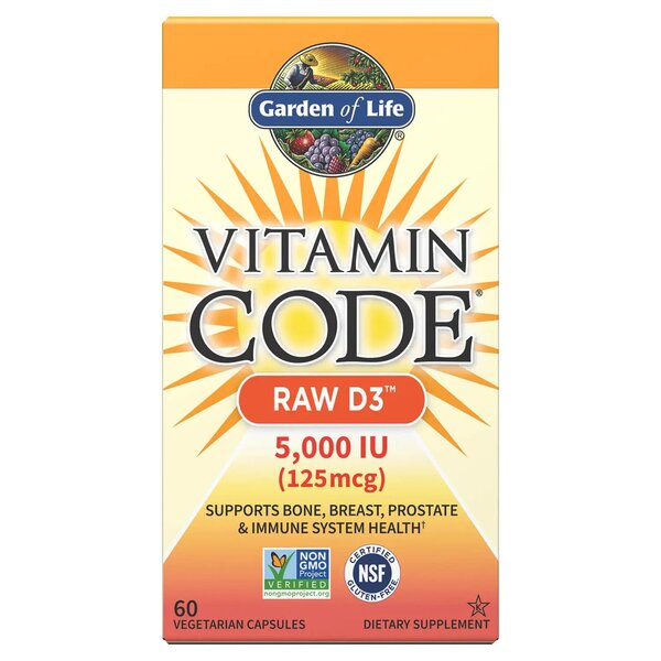 Vitamin Code Raw D3, 5000 IU - 60 vcaps - Garden of Life | Vaistine1.lt | WestPharmacy.eu