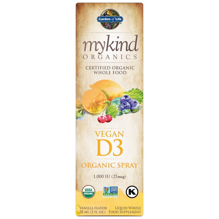 Mykind Vegan D3 Spray, 1000 IU (Vanilla) - 58 ml - Garden of Life | WestPharmacy.nl - Vitamins