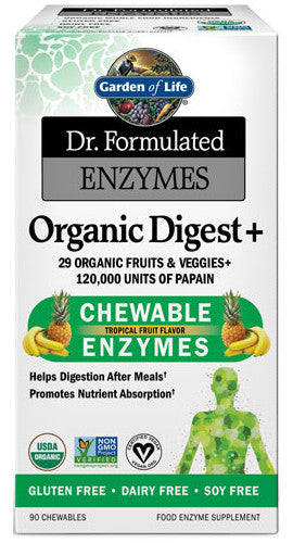 Dr. Formulated Digest+, Tropical Fruit - 90 chewables - Garden of Life | WestPharmacy.nl - Digestive Health
