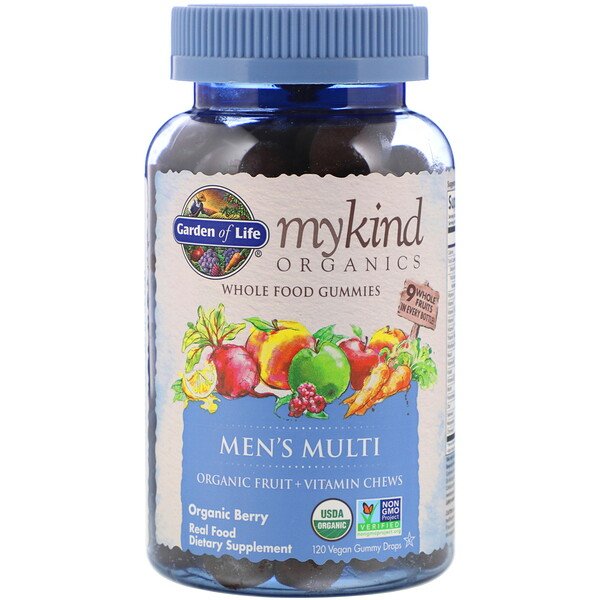 Mykind Men's Multi Gummies, Berry - 120 vegan gummy drops - Garden of Life | WestPharmacy.nl - Vitamins