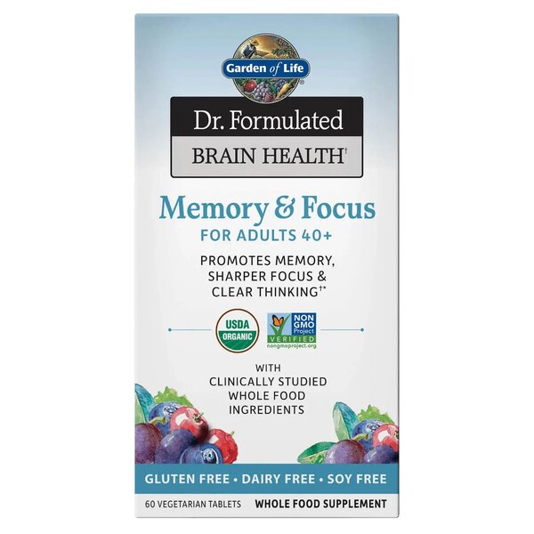 Dr. Formulated Memory & Focus for Adults 40+ - 60 vegetarian tablets - Garden of Life | WestPharmacy.nl - Cognitive Support