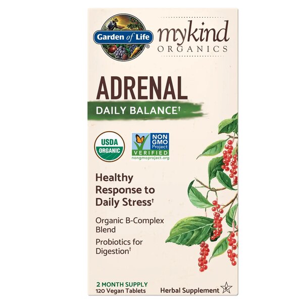 Mykind Adrenal Daily Balance - 120 vegan tablets - Garden of Life | WestPharmacy.nl - Stress Support
