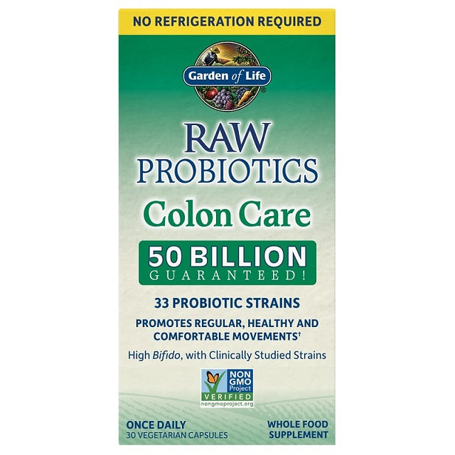 Raw Probiotics Colon Care - 30 vcaps - Garden of Life | WestPharmacy.nl - Probiotics