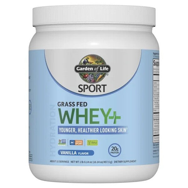 Sport Grass Fed Whey+ Skin, Vanilla - 457g - Garden of Life | WestPharmacy.nl - Protein