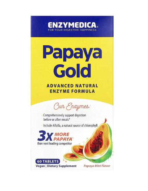 Papaya Gold, Papaya Mint - 60 tabs - Enzymedica | WestPharmacy.nl - Digestive Health