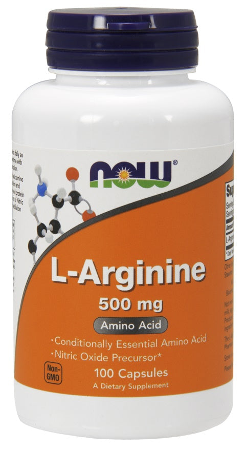 L-Arginine, 500mg - 100 caps - NOW Foods | WestPharmacy.nl - Amino Acids and BCAAs