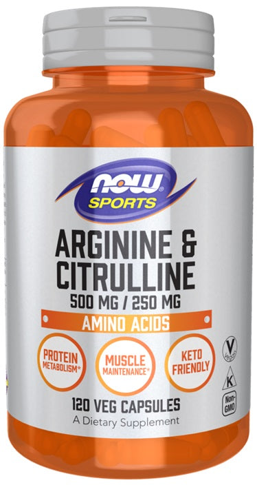 Arginine & Citrulline - 120 vcaps - NOW Foods | WestPharmacy.nl - Amino Acids and BCAAs