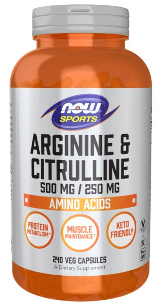 Arginine & Citrulline - 240 vcaps - NOW Foods | WestPharmacy.nl - Amino Acids and BCAAs