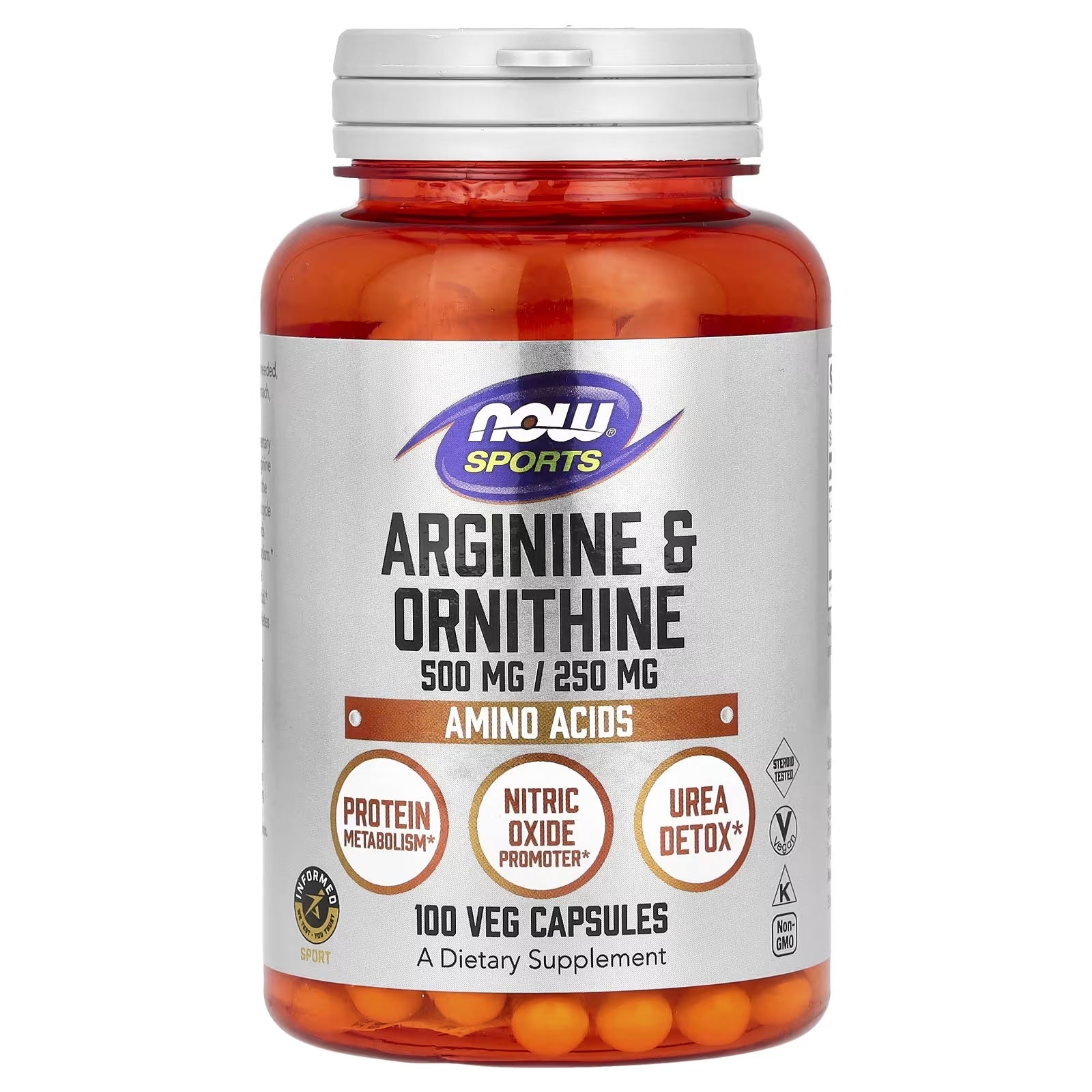 Arginine & Ornithine - 100 vcaps - NOW Foods | WestPharmacy.nl - Amino Acids and BCAAs