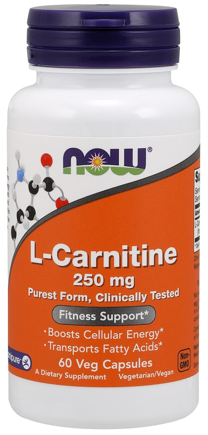 L-Carnitine, 250mg - 60 vcaps - NOW Foods | WestPharmacy.nl - Amino Acids and BCAAs