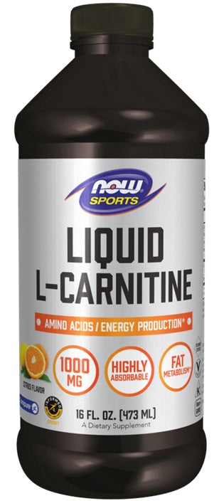 Liquid L-Carnitine, 1000mg Citrus - 473 ml - NOW Foods | WestPharmacy.nl - Amino Acids and BCAAs