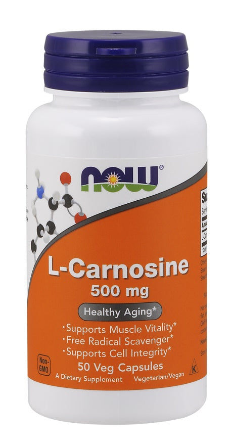 L-Carnosine, 500mg - 50 vcaps - NOW Foods | WestPharmacy.nl - Antioxidants