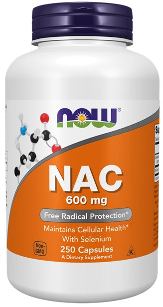 NAC with Selenium, 600mg - 250 caps - NOW Foods | WestPharmacy.nl - Detox