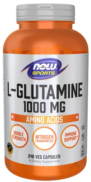 L-Glutamine, 1000mg - 240 vcaps - NOW Foods | WestPharmacy.nl - Amino Acids and BCAAs