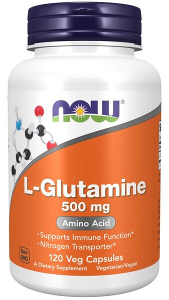 L-Glutamine, 500mg - 120 vcaps - NOW Foods | WestPharmacy.nl - Amino Acids and BCAAs