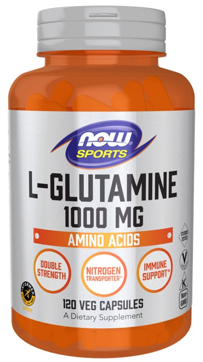 L-Glutamine, 1000mg - 120 vcaps - NOW Foods | WestPharmacy.nl - Amino Acids and BCAAs