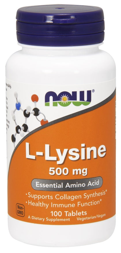 L-Lysine, 500mg - 100 tablets - NOW Foods | WestPharmacy.nl - Amino Acids and BCAAs