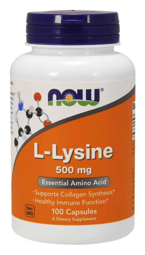 L-Lysine, 500mg - 100 vcaps - NOW Foods | WestPharmacy.nl - Amino Acids and BCAAs