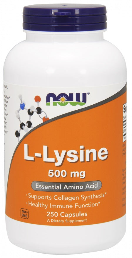 L-Lysine, 500mg - 250 vcaps - NOW Foods | WestPharmacy.nl - Amino Acids and BCAAs