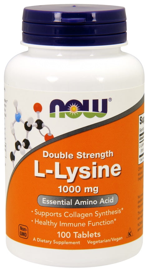 L-Lysine, 1000mg - 100 tabs - NOW Foods | WestPharmacy.nl - Amino Acids and BCAAs