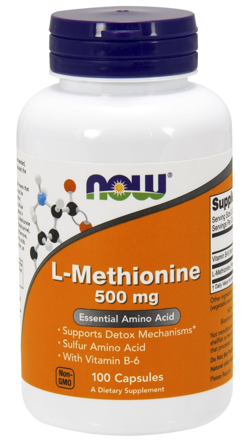 L-Methionine, 500mg - 100 caps - NOW Foods | WestPharmacy.nl - Amino Acids and BCAAs