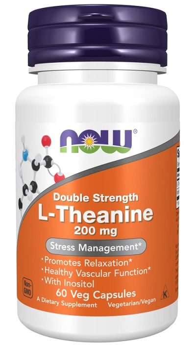 Double Strength L-Theanine, 200mg - 60 vcaps - NOW Foods | WestPharmacy.nl - Stress Support