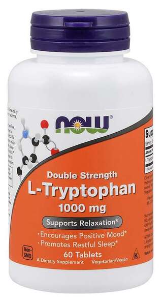 L-Tryptophan, 1000mg Double Strength - 60 tabs - NOW Foods | Vaistine1.lt | WestPharmacy.eu