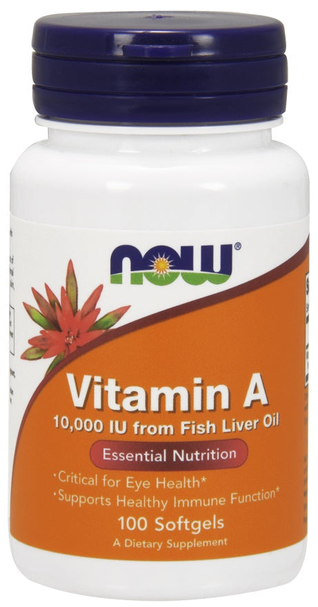 Vitamin A, 10 000 IU - 100 softgels - NOW Foods | WestPharmacy.nl - Vitamins