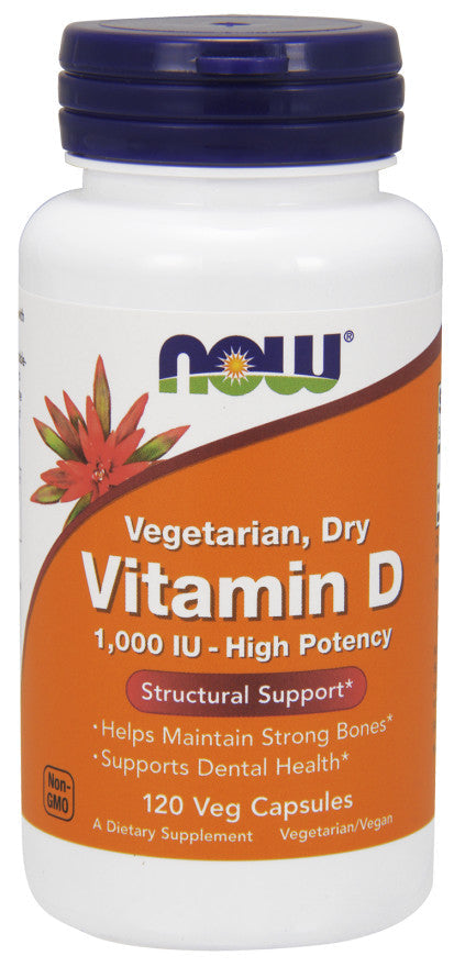 Vitamin D, 1000 IU Vegetarian - Dry - 120 vcaps - NOW Foods | Vaistine1.lt | WestPharmacy.eu