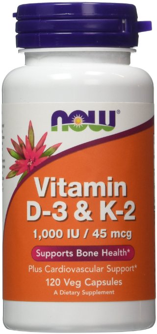 Vitamin D-3 & K-2 - 120 vcaps - NOW Foods | WestPharmacy.nl - Vitamins