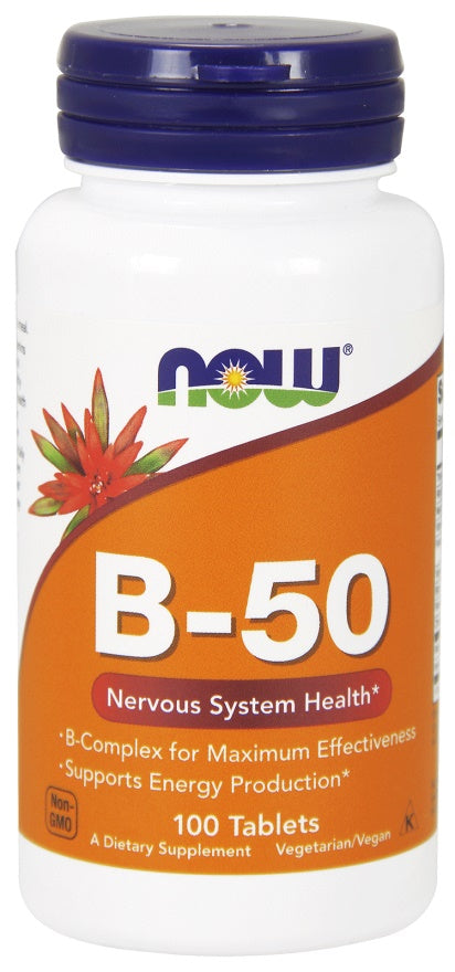 Vitamin B-50 - 100 tablets - NOW Foods | WestPharmacy.nl - Vitamins