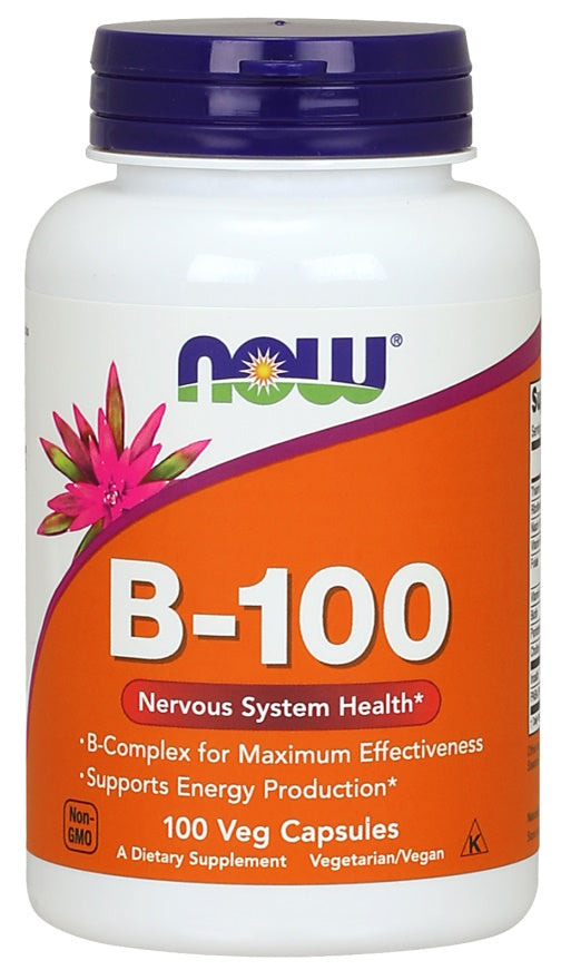 Vitamin B-100 - 100 vcaps - NOW Foods | Vaistine1.lt | WestPharmacy.eu