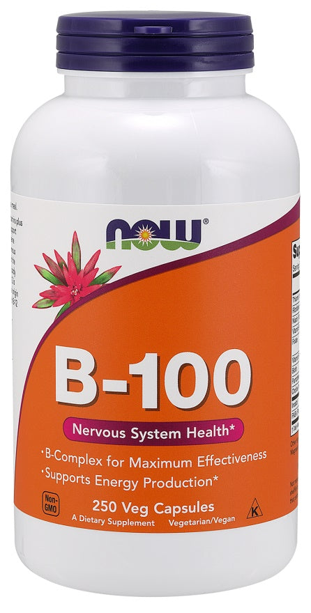 Vitamin B-100 - 250 vcaps - NOW Foods | WestPharmacy.nl - Vitamins